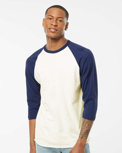 Tultex Fine Jersey Raglan T-Shirt 245 #colormdl_Vintage White/ Inked India