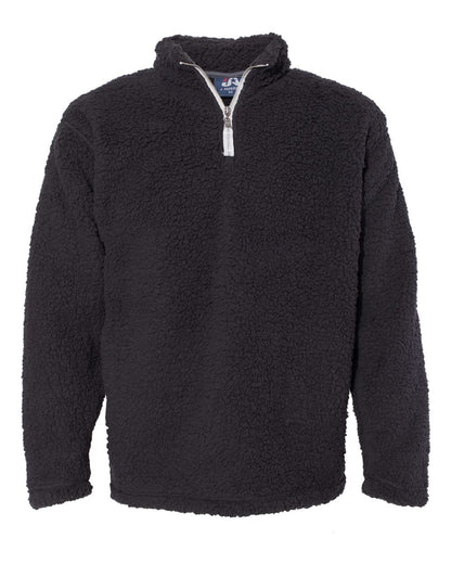 J. America Men's Sherpa Quarter-Zip Pullover 8454 #color_Black