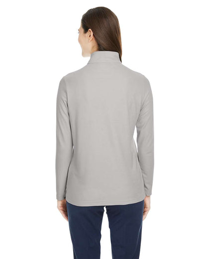 CORE365 Women's Fusion ChromaSoft™ Pique Quarter-Zip Pullover CE405W #colormdl_Platinum