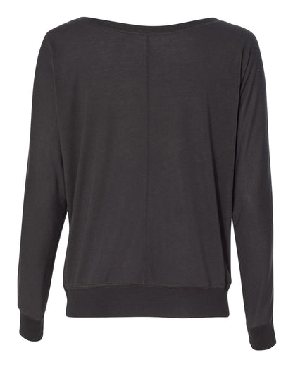 BELLA + CANVAS Women’s Flowy Off Shoulder Long Sleeve Tee 8850 #color_Dark Grey