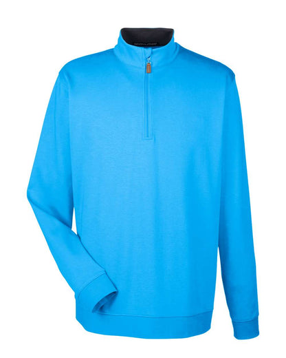 Devon & Jones Men's DRYTEC20™ Performance Quarter-Zip Pullover DG479 #color_Ocean Blue/ Navy/ Ocean Blue