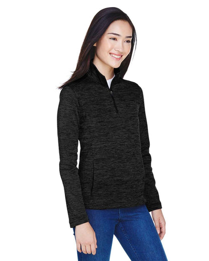 Devon & Jones Women's Newbury Mélange Fleece Quarter-Zip Pullover DG798W #colormdl_Black Heather