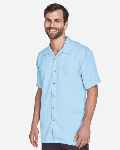 Harriton Men's Bahama Cord Camp Shirt M570 #colormdl_Cloud Blue