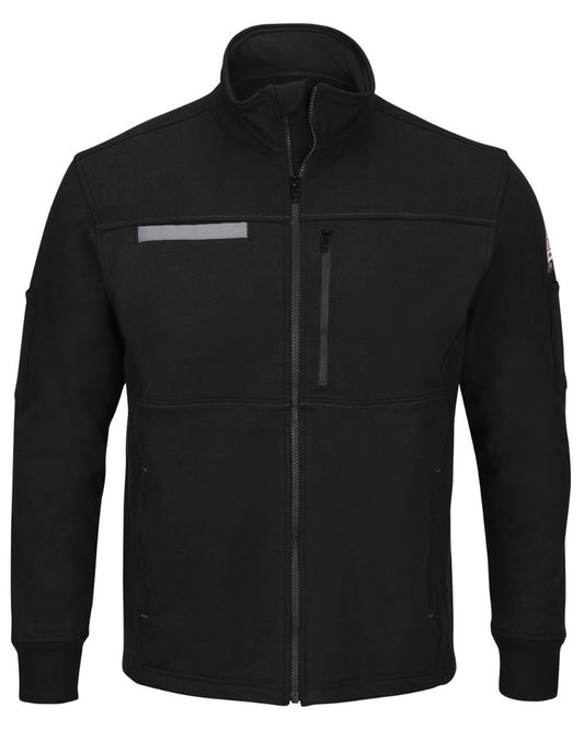 Bulwark Men's Zip Front Fleece Jacket-Cotton /Spandex Blend SEZ2