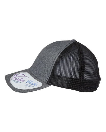 Infinity Her Women's Modern Trucker Cap CHARLIE #color_Heather Grey/ Black