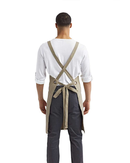 Artisan Collection by Reprime Cross Back Barista Bib Apron RP129 #colormdl_Khaki
