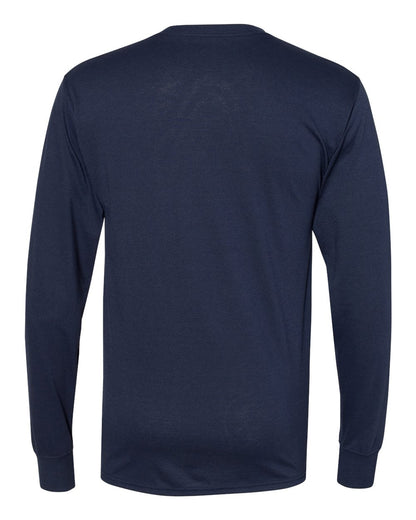 Hanes Unisex Workwear Long Sleeve Pocket T-Shirt W120 #color_Navy