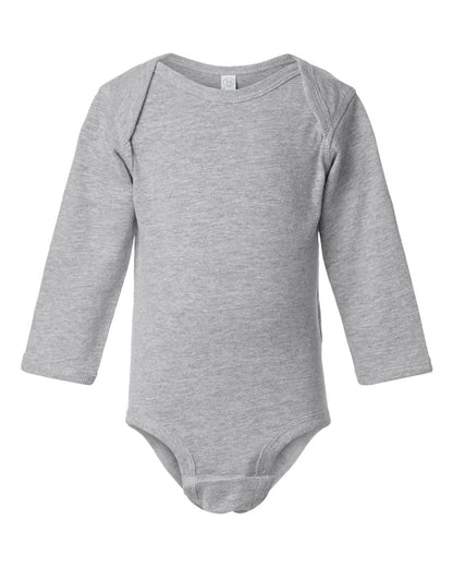 Rabbit Skins Infant Fine Jersey Long Sleeve Bodysuit 4421 #color_Heather