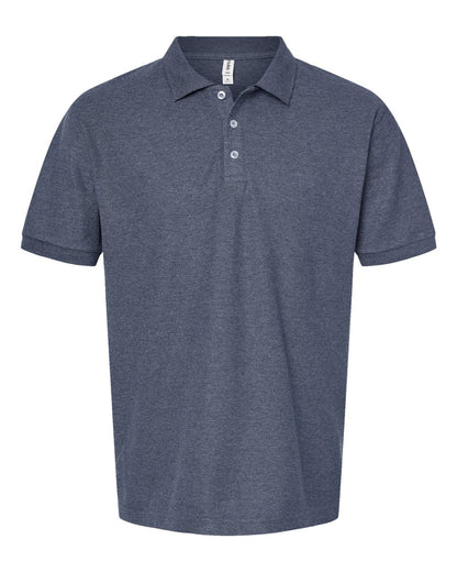 Tultex 50/50 Sport Pique Polo 400 #color_Heather Navy