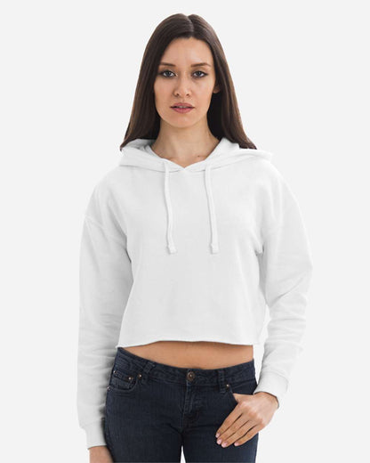Lane Seven Women's Cropped Fleece Hooded Sweatshirt LS12000 #colormdl_White