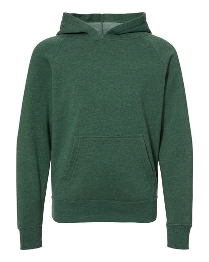 Independent Trading Co. Youth Lightweight Special Blend Raglan Hooded Sweatshirt PRM15YSB #color_Moss