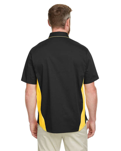 Harriton Men's Tall Flash IL Colorblock Shirt M586T #colormdl_Black/ Sunray Yellow