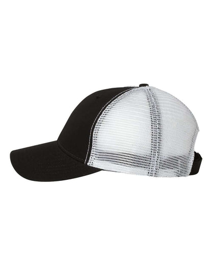Valucap Bio-Washed Trucker Cap AH80 #color_Black/ White
