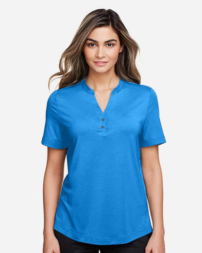 North End Women's JAQ Snap-Up Stretch Performance Polo NE100W #colormdl_Light Nautical Blue