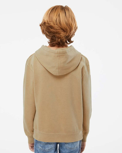 Independent Trading Co. Youth Midweight Pigment-Dyed Hooded Sweatshirt PRM1500Y #colormdl_Pigment Sandstone