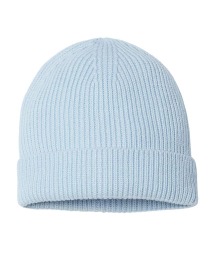 Atlantis Headwear Sustainable Fine Rib Cuffed Beanie ANDY #color_Light Blue