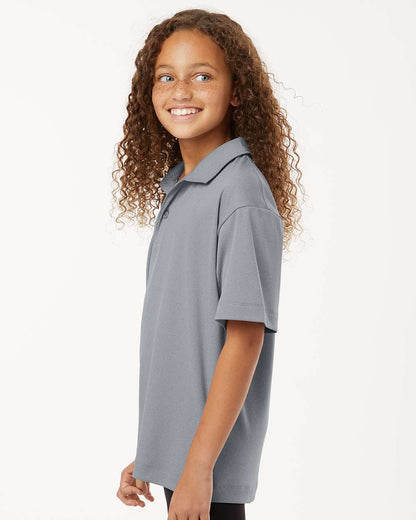 AllPro Youth Pro-Lock Performance Polo 41800Y #colormdl_Heather Steel