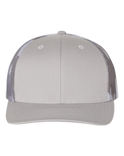 Richardson Printed Mesh Trucker Cap 112PM #color_Silver/ Grey Camo