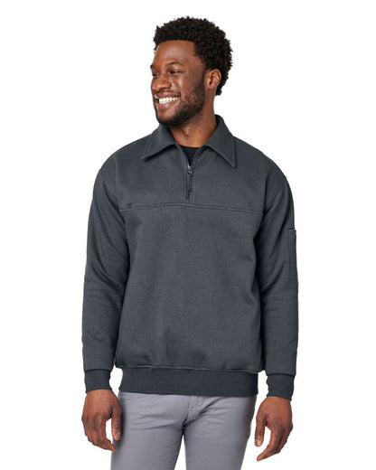 Harriton Unisex ClimaBloc™ Heavyweight Tactical Quarter-Zip Pullover M712 #colormdl_Dark Charcoal