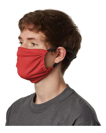 Hanes 2-Ply Cotton Pocket Face Mask MKPKCR #color_Deep Red