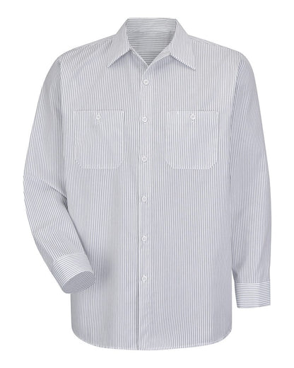 Red Kap Men's Premium Long Sleeve Work Shirt SP10 #color_CW-White/ Charcoal