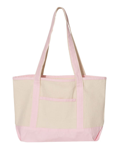 Q-Tees 20L Small Deluxe Tote Q125800 #color_Natural/ Light Pink