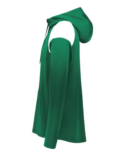 Holloway Men's Limitless Quarter-Zip Hooded Pullover 222584 #color_Dark Green/ White