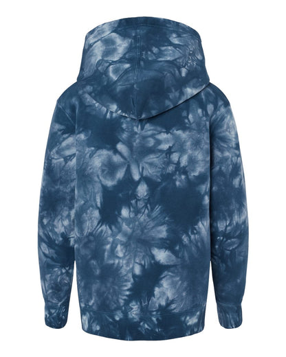 Independent Trading Co. Youth Midweight Tie-Dyed Hooded Sweatshirt PRM1500TD #color_Tie Dye Navy