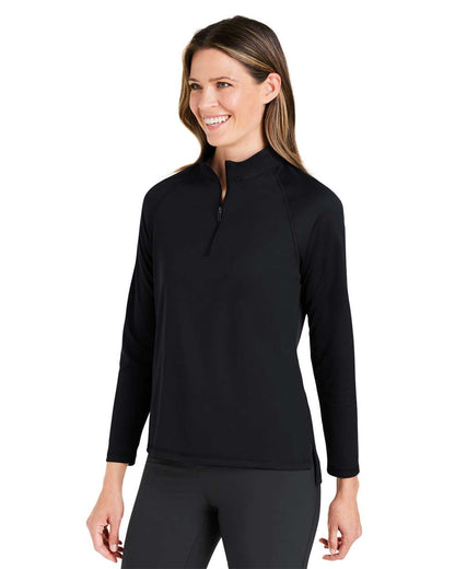 North End Women's Revive Coolcore® Quarter-Zip Pullover NE410W #colormdl_Black