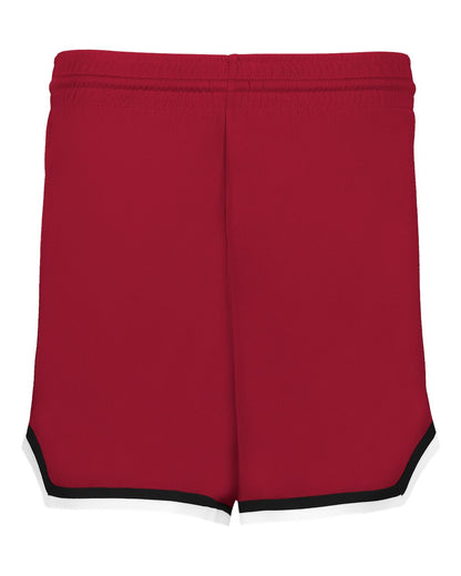 Alleson Athletic Women's Retro Basketball Shorts A56000 #color_Red/ Black/ White