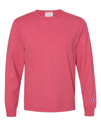Champion Garment-Dyed Long Sleeve T-Shirt CD200 #color_Crimson