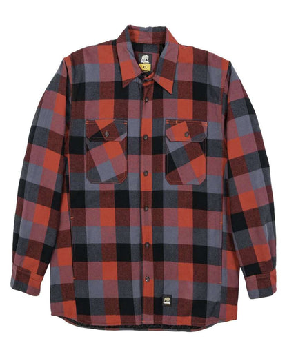 Berne Apparel Men's Tall Timber Flannel Shirt Jacket SH69T #color_Plaid Red