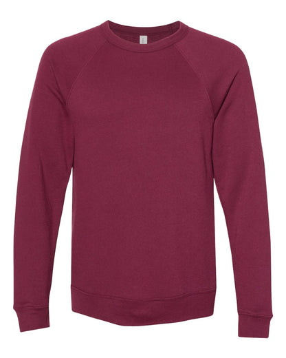 BELLA + CANVAS Sponge Fleece Raglan Crewneck Sweatshirt 3901 #color_Maroon