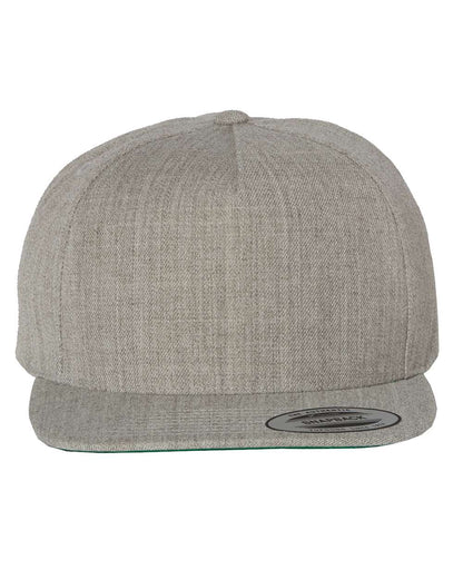 YP Classics Premium Five-Panel Snapback Cap 5089M #color_Heather Grey