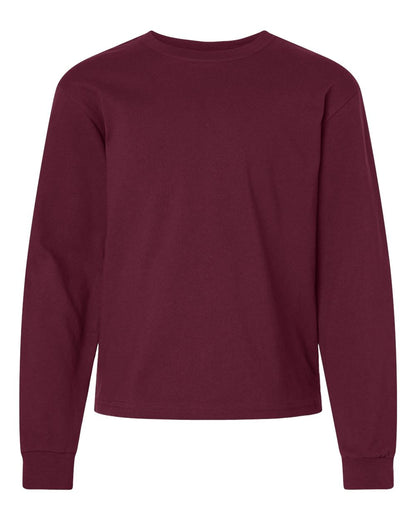 BELLA + CANVAS Youth 6oz. Heavyweight Long Sleeve Tee 3511Y #color_Maroon