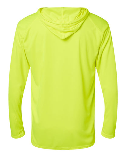 Badger B-Core Hooded Long Sleeve T-Shirt 4105 #color_Safety Yellow