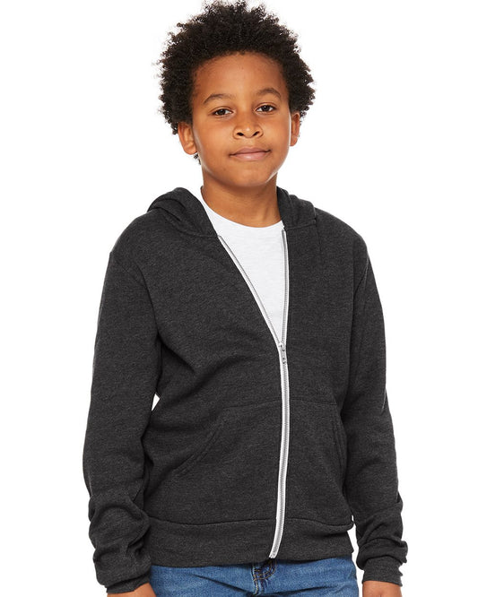 BELLA + CANVAS Youth Sponge Fleece Full-Zip Hoodie 3739Y