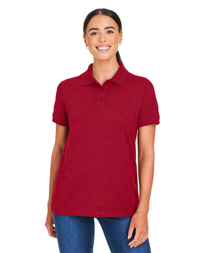 Harriton Women's Valiant Cotton Snag Protect Polo M205W #colormdl_Red