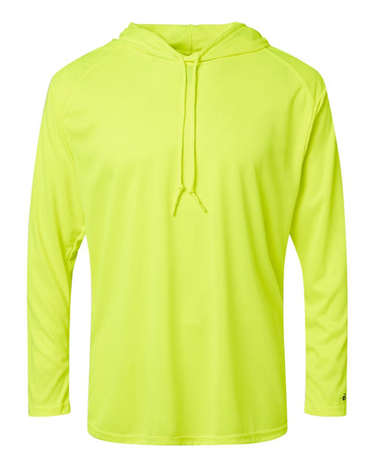 Badger B-Core Hooded Long Sleeve T-Shirt 4105 #color_Safety Yellow