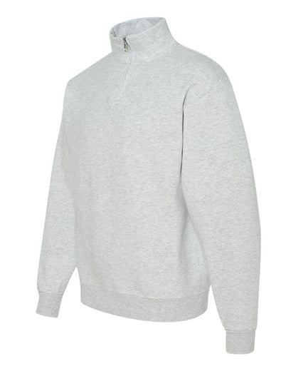 JERZEES Unisex Nublend® Cadet Collar Quarter-Zip Sweatshirt 995MR #color_Ash
