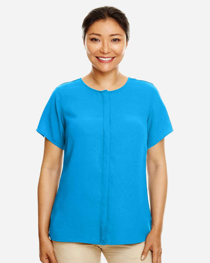 Devon & Jones Women's Perfect Fit™ Crepe Blouse DP612W #colormdl_Ocean Blue