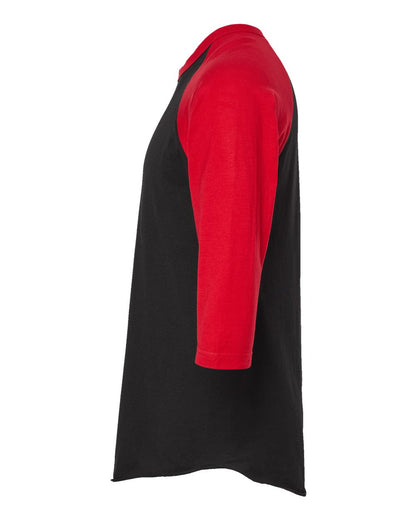 Tultex Fine Jersey Raglan T-Shirt 245 #color_Black/ Red