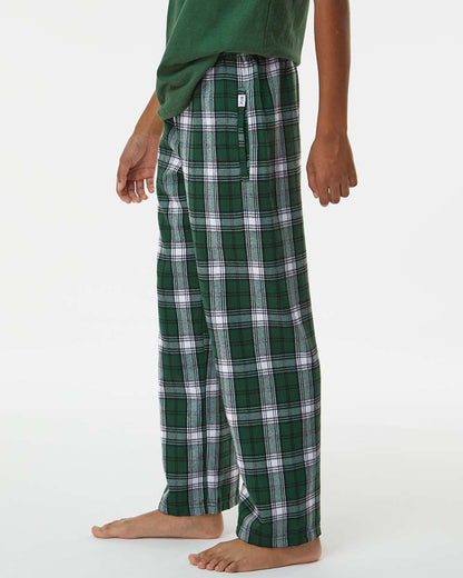 Boxercraft Youth Flannel Pants BY6624 #colormdl_Green/ White