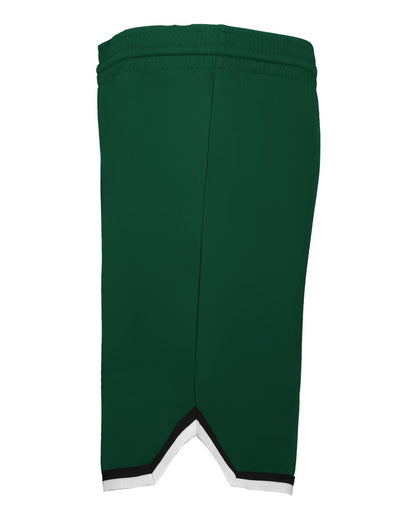 Alleson Athletic Youth Retro Basketball Shorts A54000 #color_Forest/ Black/ White