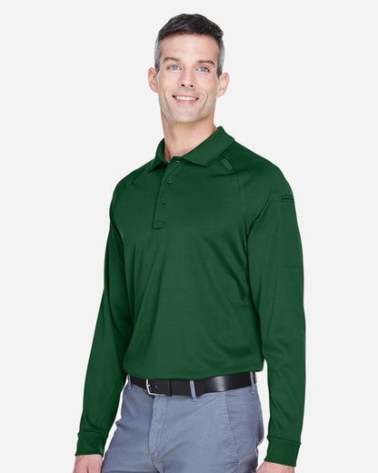 Harriton Men's Advantage Long Sleeve Tactical Polo M211L #colormdl_Dark Green