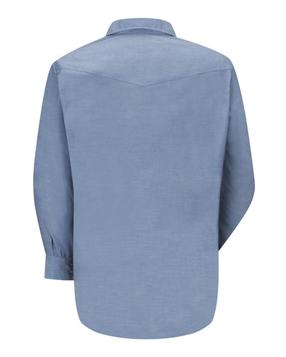 Red Kap Men's Tall Deluxe Western Style Long Sleeve Shirt SC14T #color_Light Blue