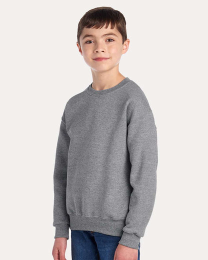 JERZEES Youth NuBlend® Crewneck Sweatshirt 562BR #colormdl_Oxford