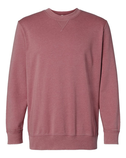 LAT Unisex Vintage Wash Fleece Crewneck Sweatshirt 6935 #color_Washed Rouge