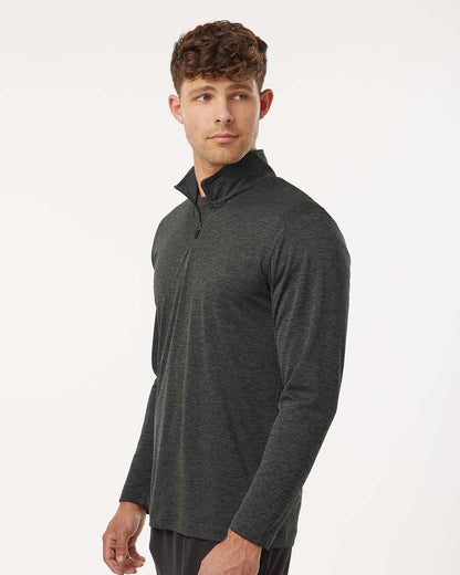 AllPro Men's Pro-Lock Performance Mélange Quarter-Zip Pullover 4HM700 #colormdl_Black Melange