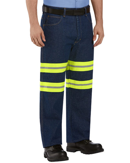 Red Kap Men's Enhanced Visibility Relaxed Fit Jeans PD60ED Red Kap Men's Enhanced Visibility Relaxed Fit Jeans PD60ED